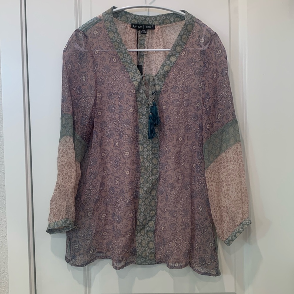 Gypsy blouse size small multi-color